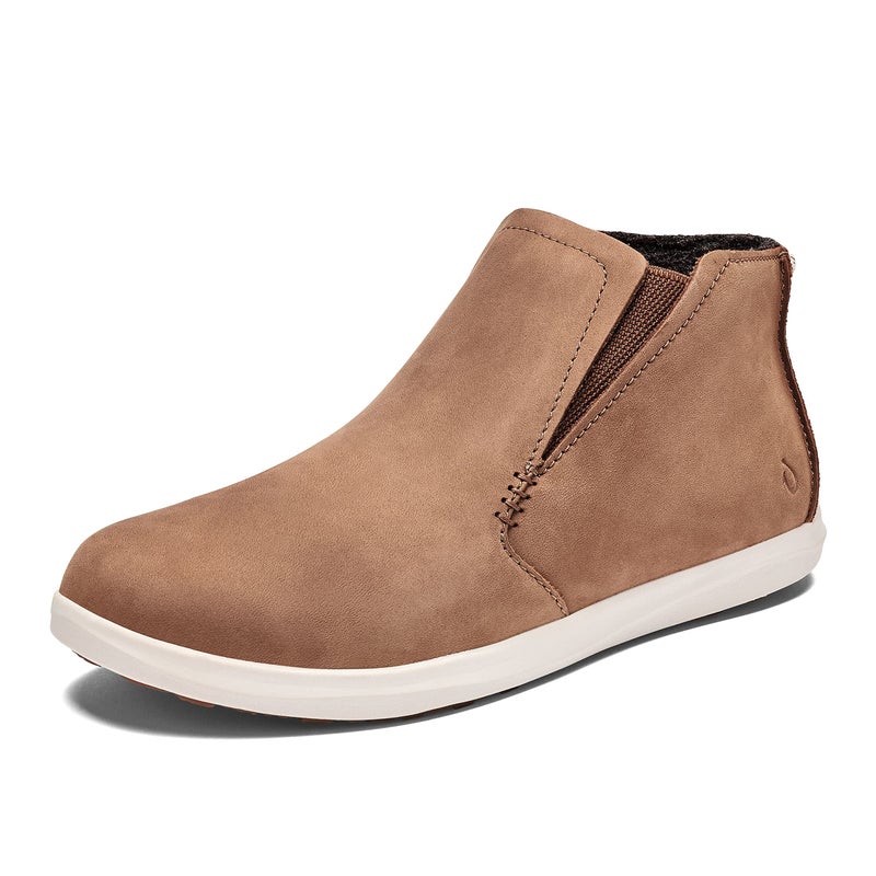 OLUKAI Hawai'iloa Manu Hope Women's Booties, Soft & Comfortable Waterproof Full-Grain Leather, Elastic Gore Panels for Customized Fit & Wet Grip Rubber Soles, Fox/Off White, 9 - Image 1